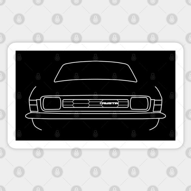 Austin Allegro classic car outline graphic (white) Sticker by soitwouldseem